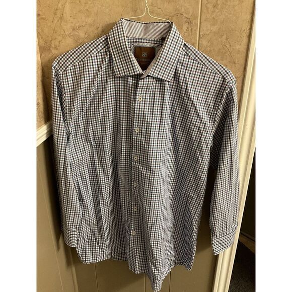 Tattersall Men's Check Print ‎ Long Sleeve Shirt Size 32/33 17.5 Collar - Picture 1 of 2